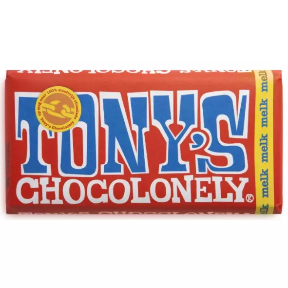 Tony's Chocolonely Melk chocoladereep, 180 gram