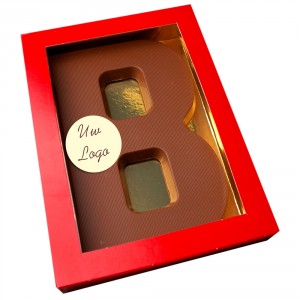 Letter B met logo melkchocolade