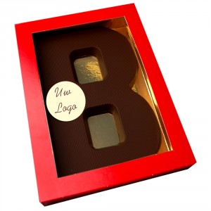 Letter B met logo pure chocolade