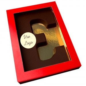 Letter E met logo pure chocolade
