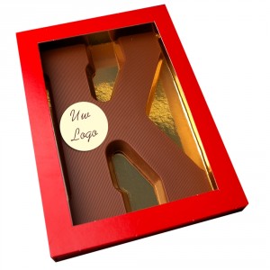 Letter K met logo melkchocolade