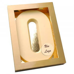 Letter O met logo wit
