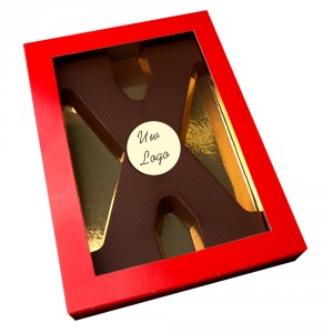 Letter X met logo pure chocolade