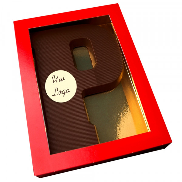 Letter P met logo pure chocolade