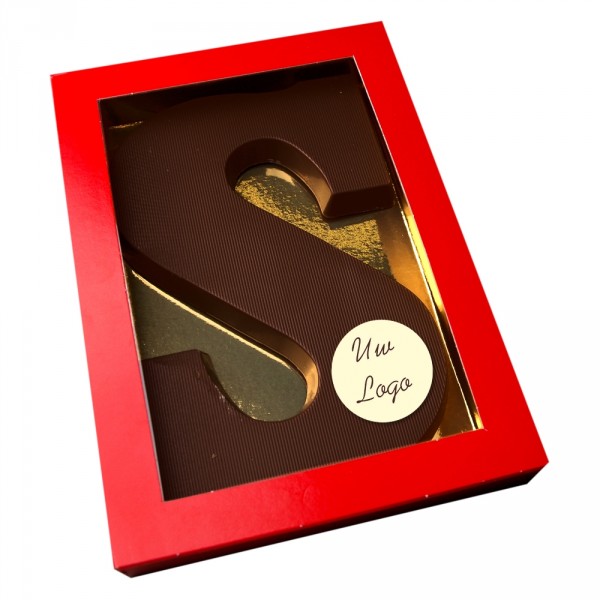Letter S met logo pure chocolade