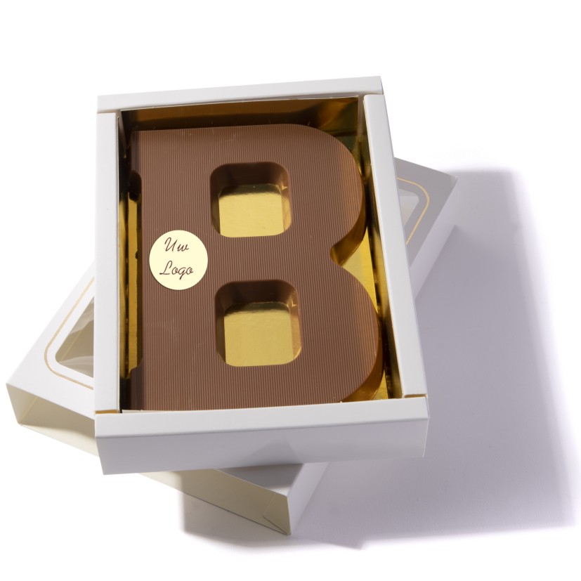 chocoladeletter met logo